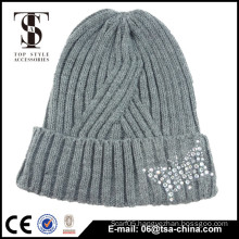 Fashion Autumn And Winter Women's Beanies Natural Knitted